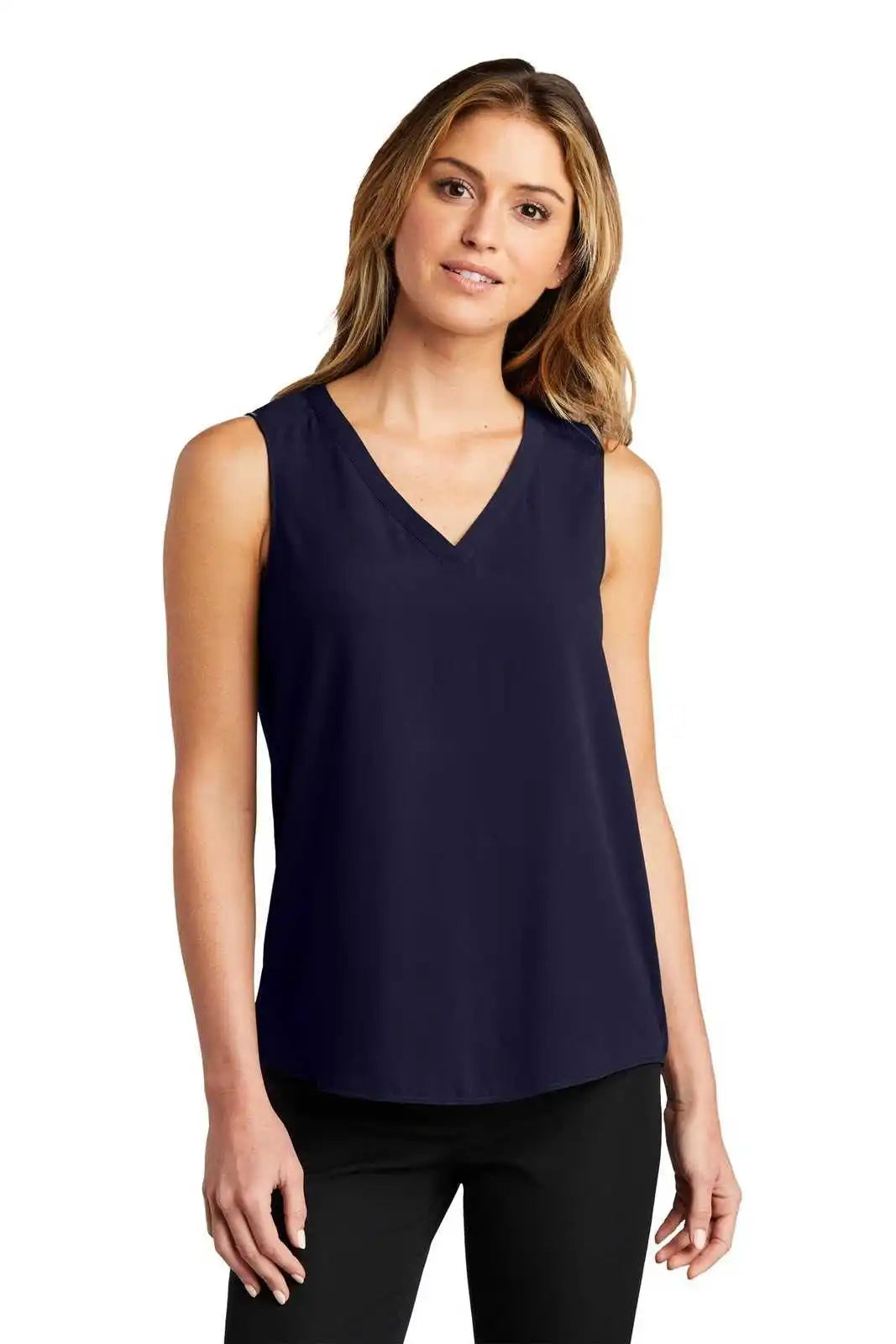 Port Authority Lw703 Ladies Sleeveless Blouse - True Navy