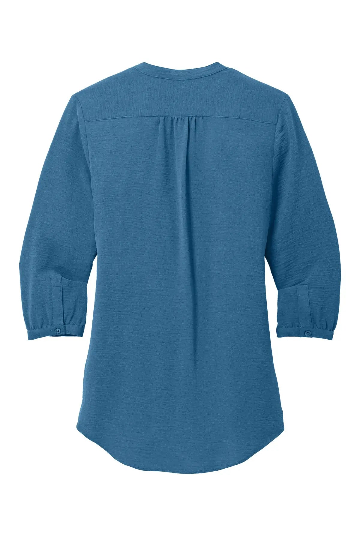 Port Authority Lw713 Women’s 3/4-sleeve Textured Crepe Tunic - Aegean Blue