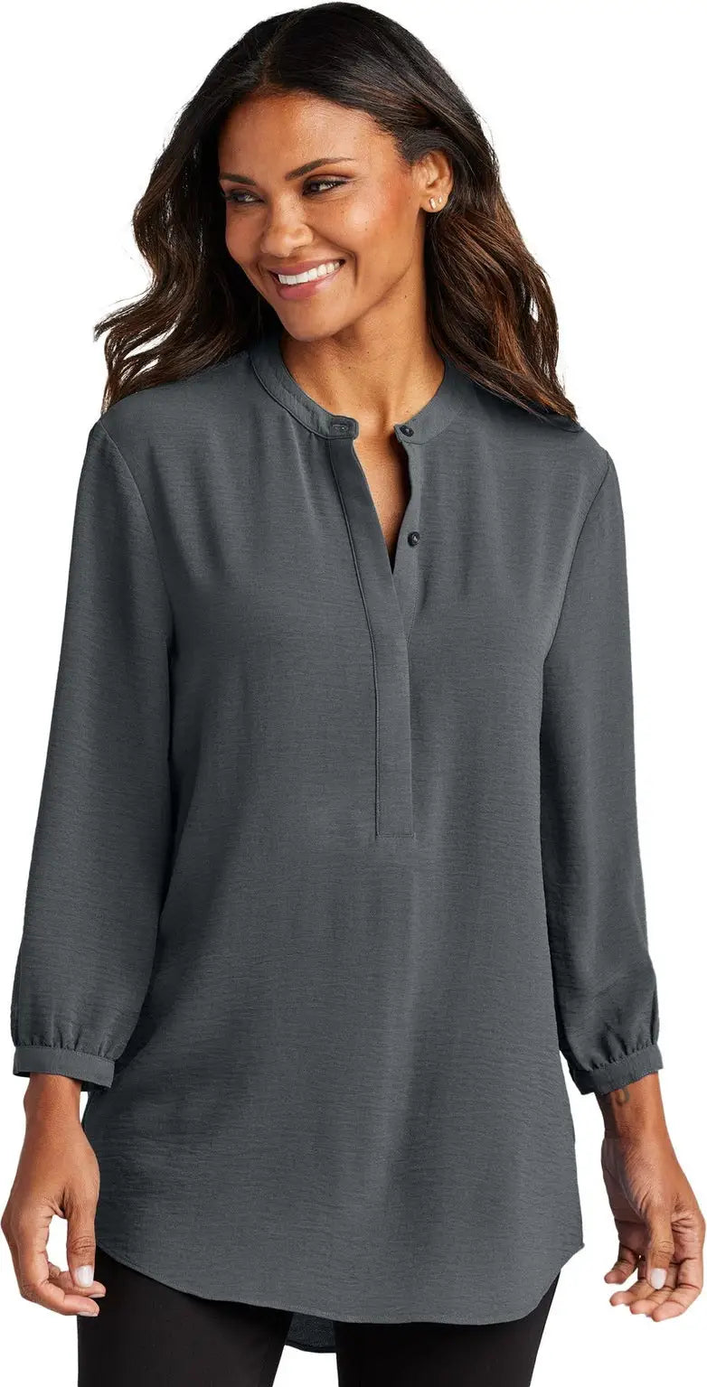 Port Authority Lw713 Women’s 3/4-sleeve Textured Crepe Tunic - Graphite