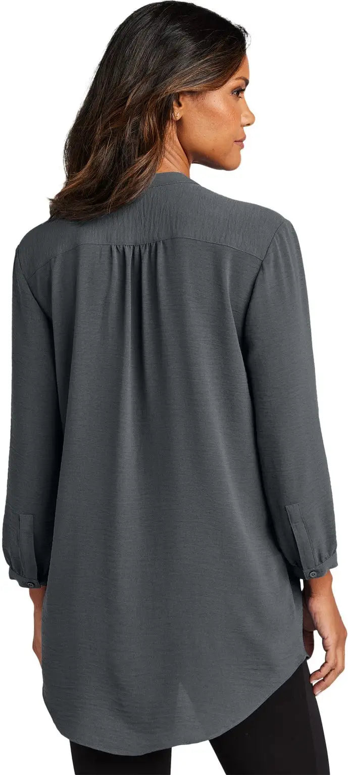Port Authority Lw713 Women’s 3/4-sleeve Textured Crepe Tunic - Graphite