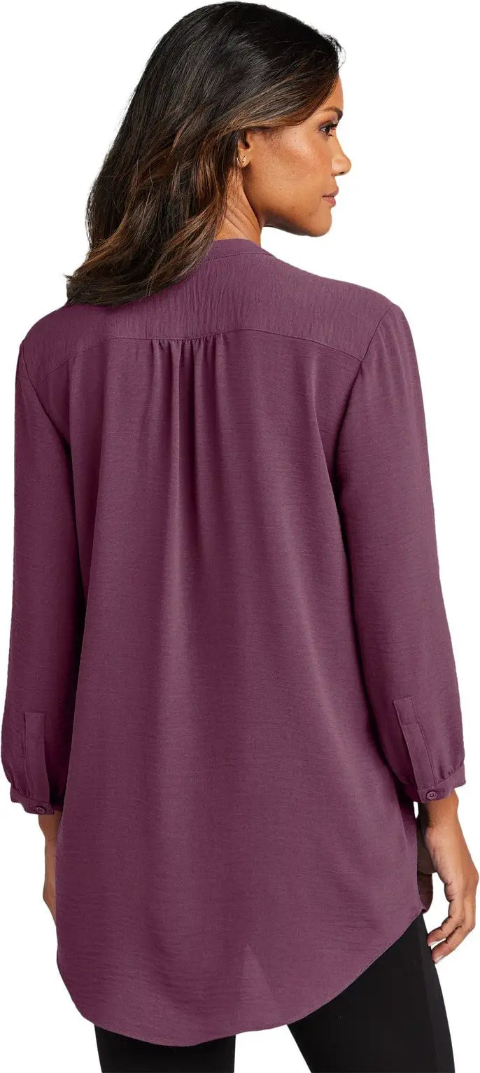 Port Authority Lw713 Women’s 3/4-sleeve Textured Crepe Tunic - Purple Mist