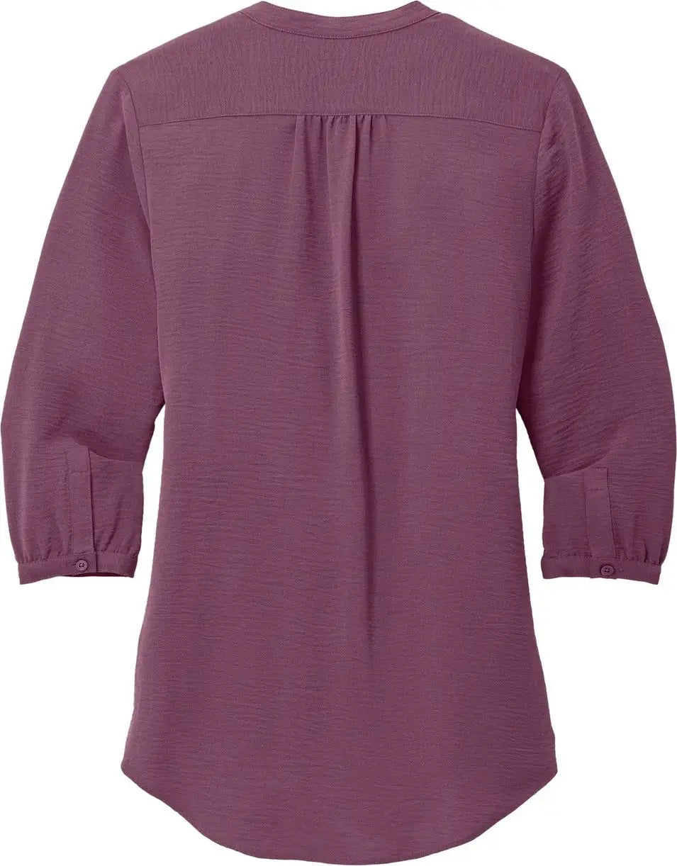 Port Authority Lw713 Women’s 3/4-sleeve Textured Crepe Tunic - Purple Mist