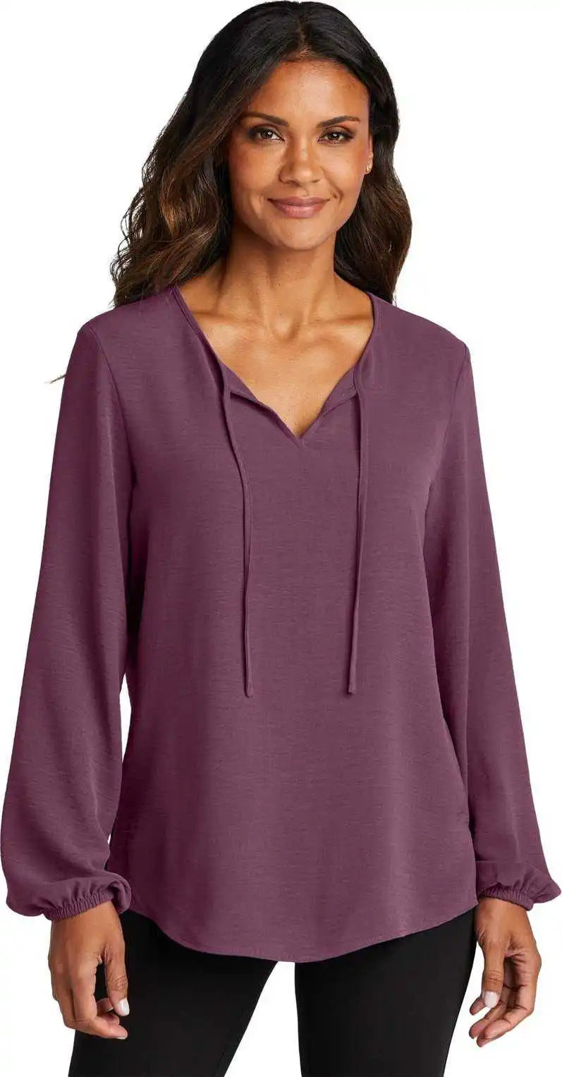 Port Authority Lw714 Ladies Textured Crepe Blouse Purplemist