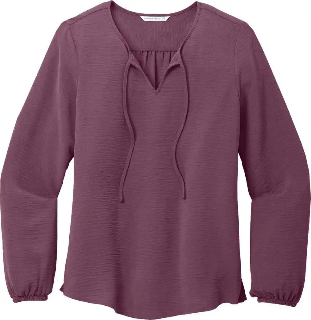 Port Authority Lw714 Ladies Textured Crepe Blouse Purplemist