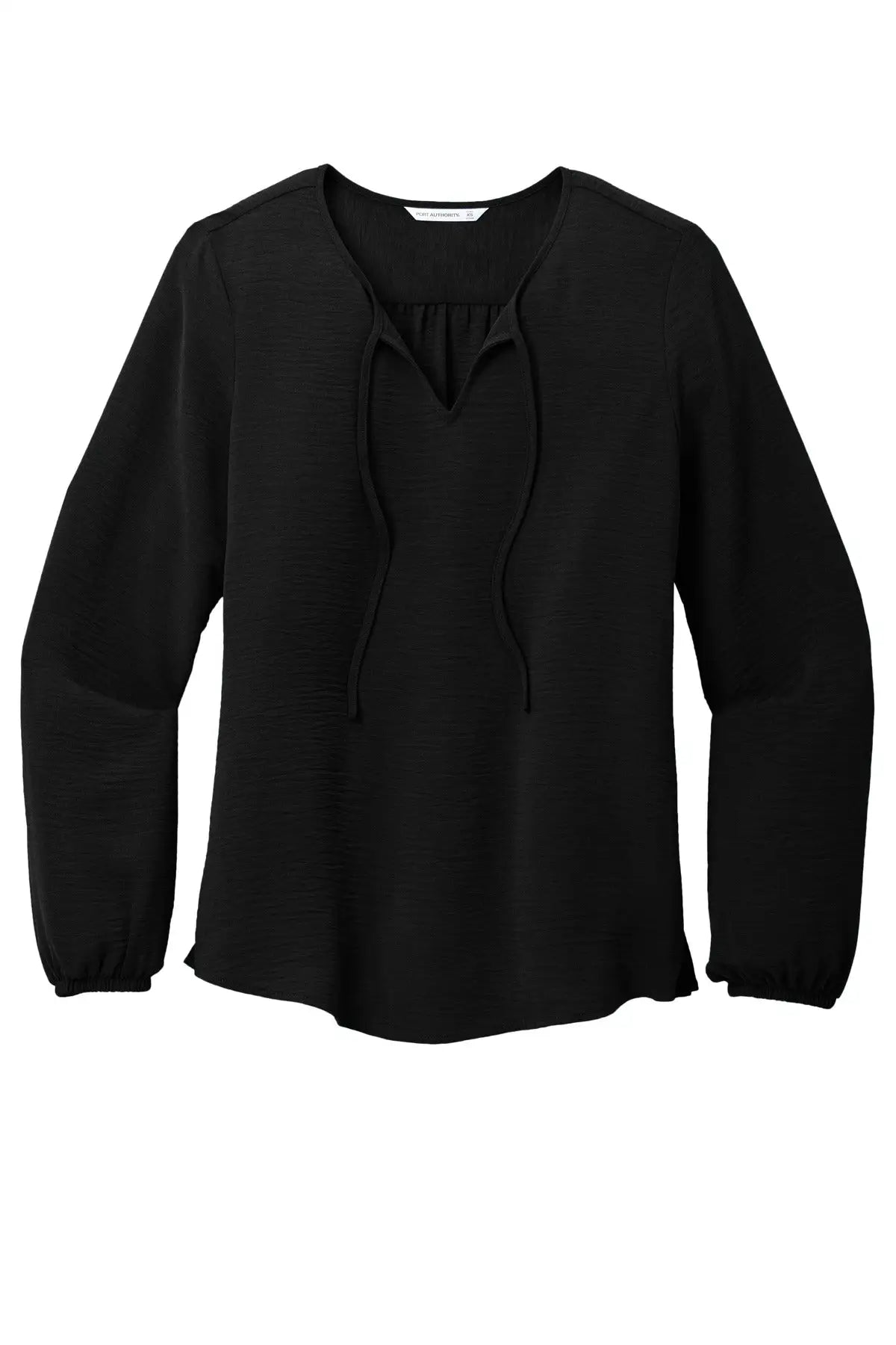 Port Authority Lw714 Women’s Textured Crepe Blouse - Deep Black