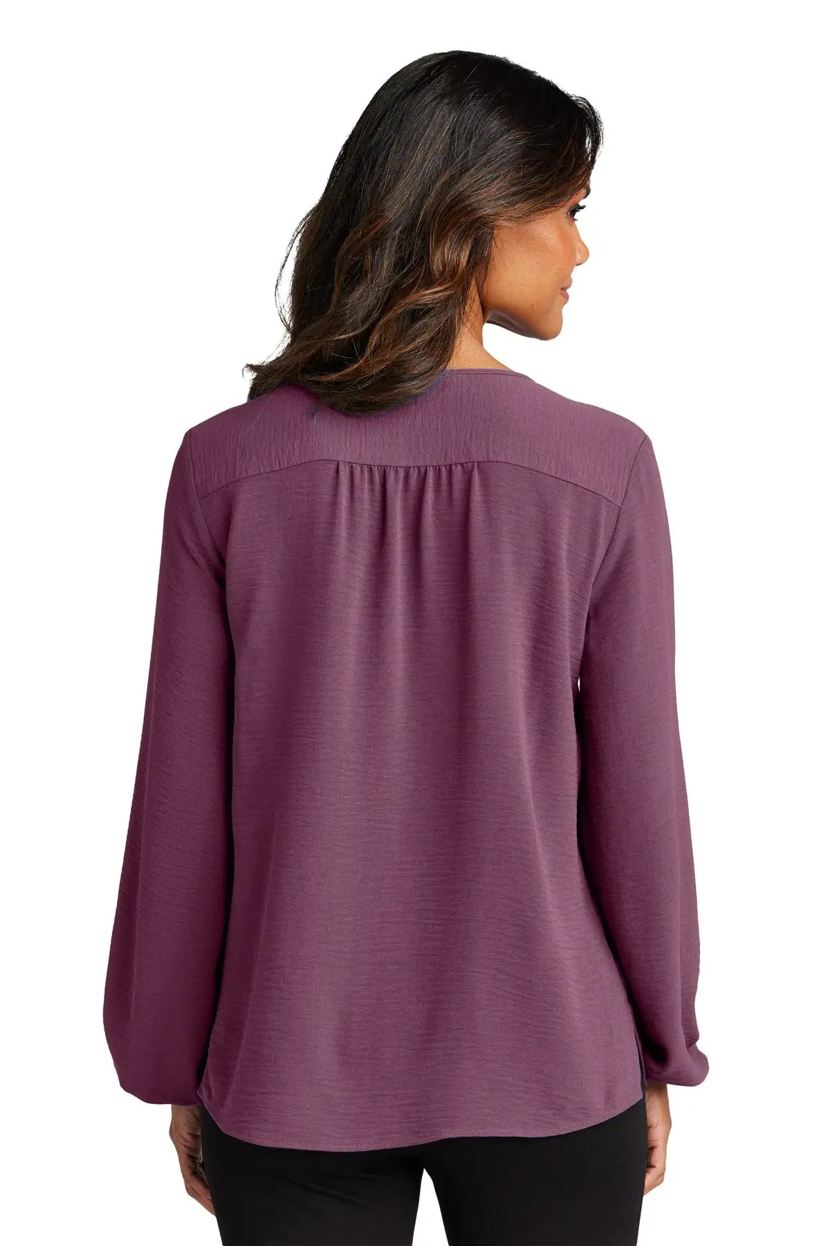 Port Authority Lw714 Women’s Textured Crepe Blouse - Purple Mist