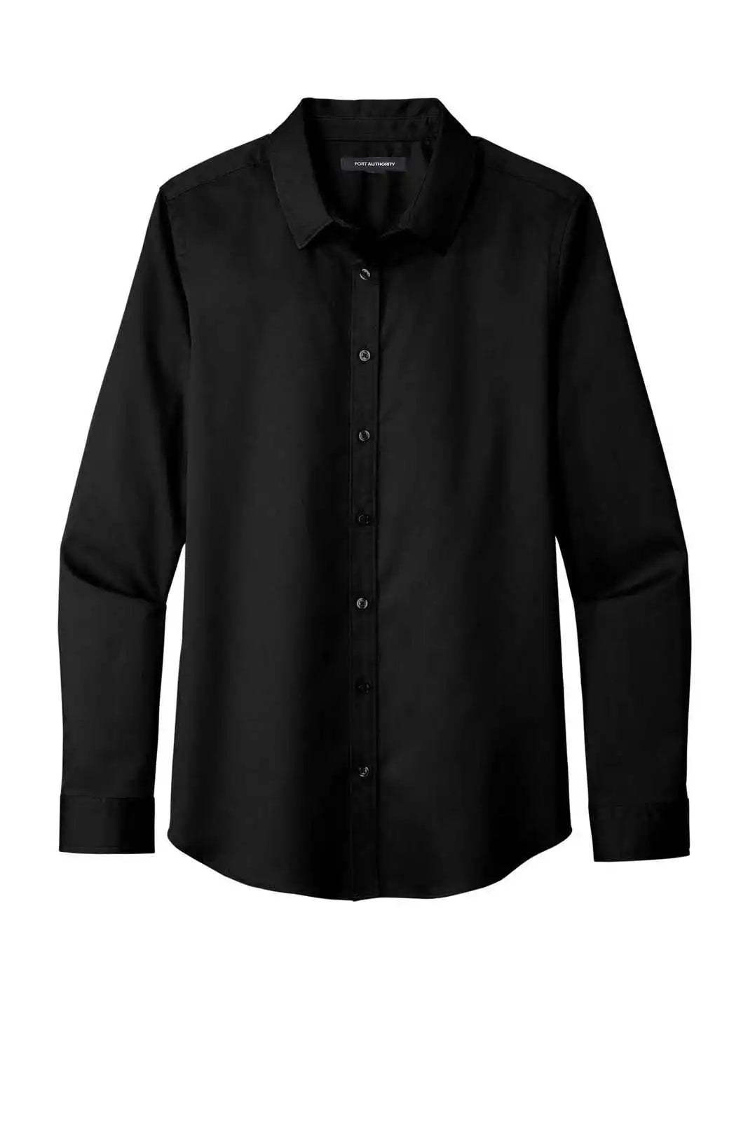Port Authority Lw808 Women’s Long Sleeve Superpro React Twill Shirt - Deep Black