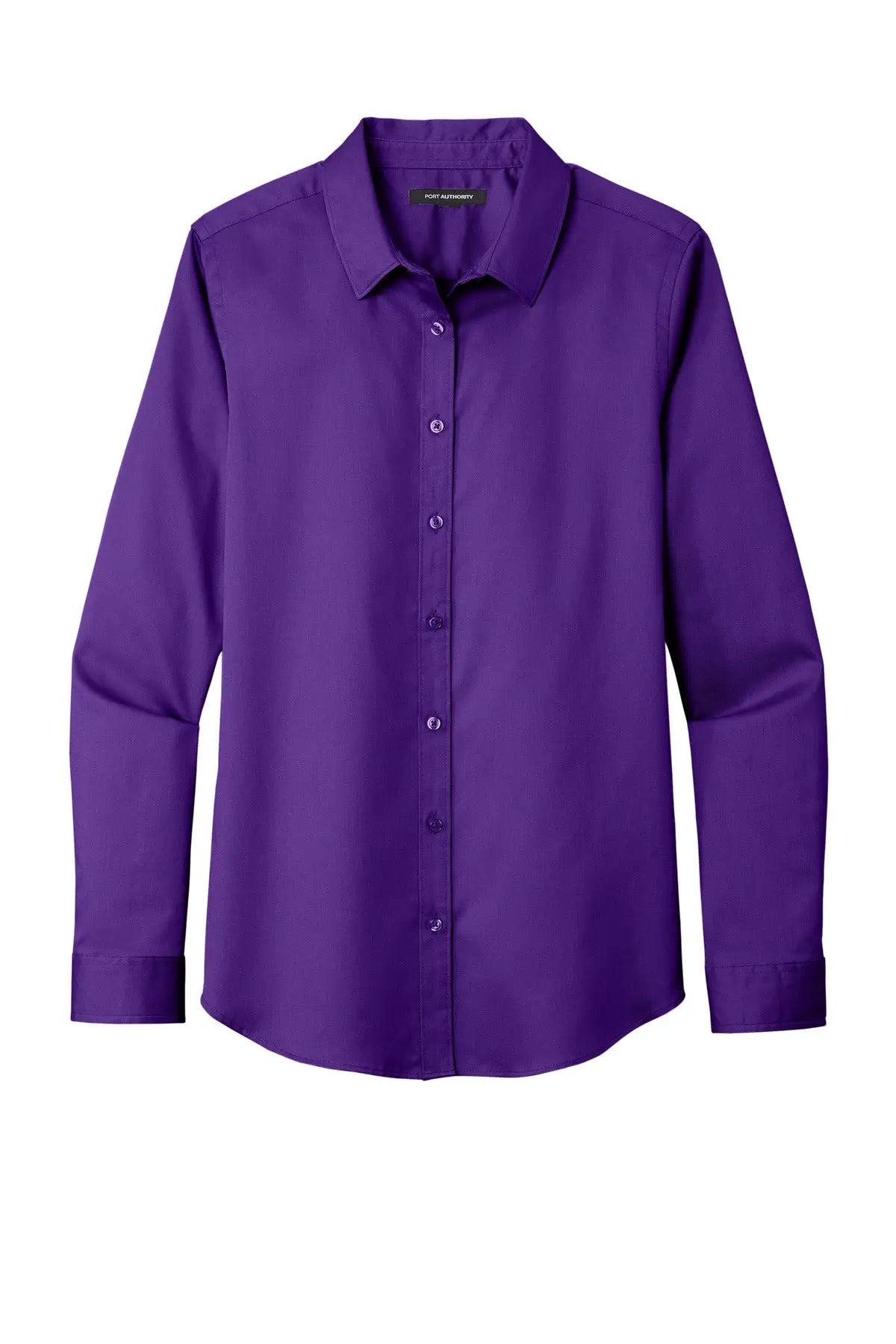 Port Authority Lw808 Women’s Long Sleeve Superpro React Twill Shirt - Purple