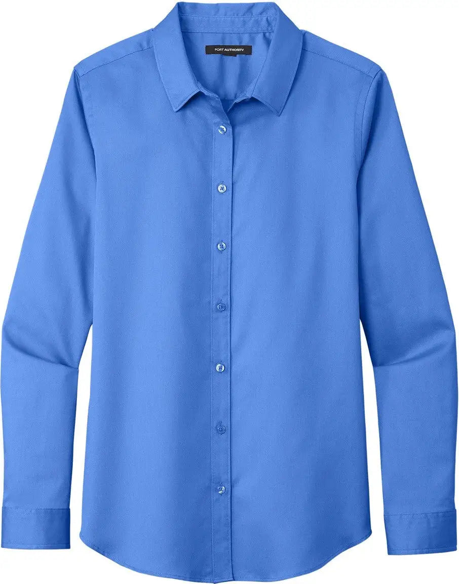 Port Authority Lw808 Women’s Long Sleeve Superpro React Twill Shirt - Ultramarine Blue