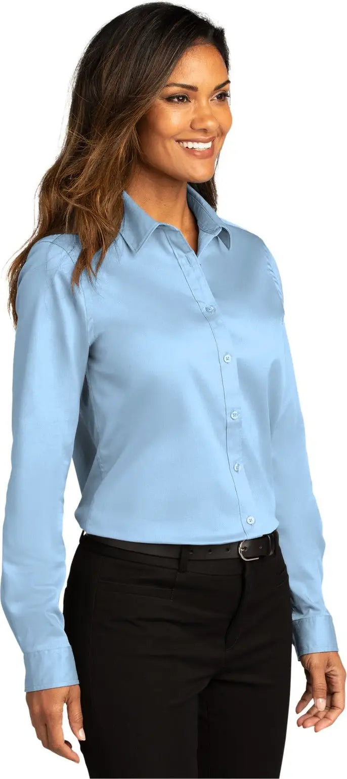 Port Authority Lw808 Women’s Long Sleeve Superpro React Twill Shirt - Cloud Blue