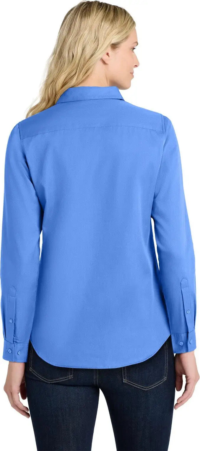 Port Authority Lw808 Women’s Long Sleeve Superpro React Twill Shirt - Ultramarine Blue