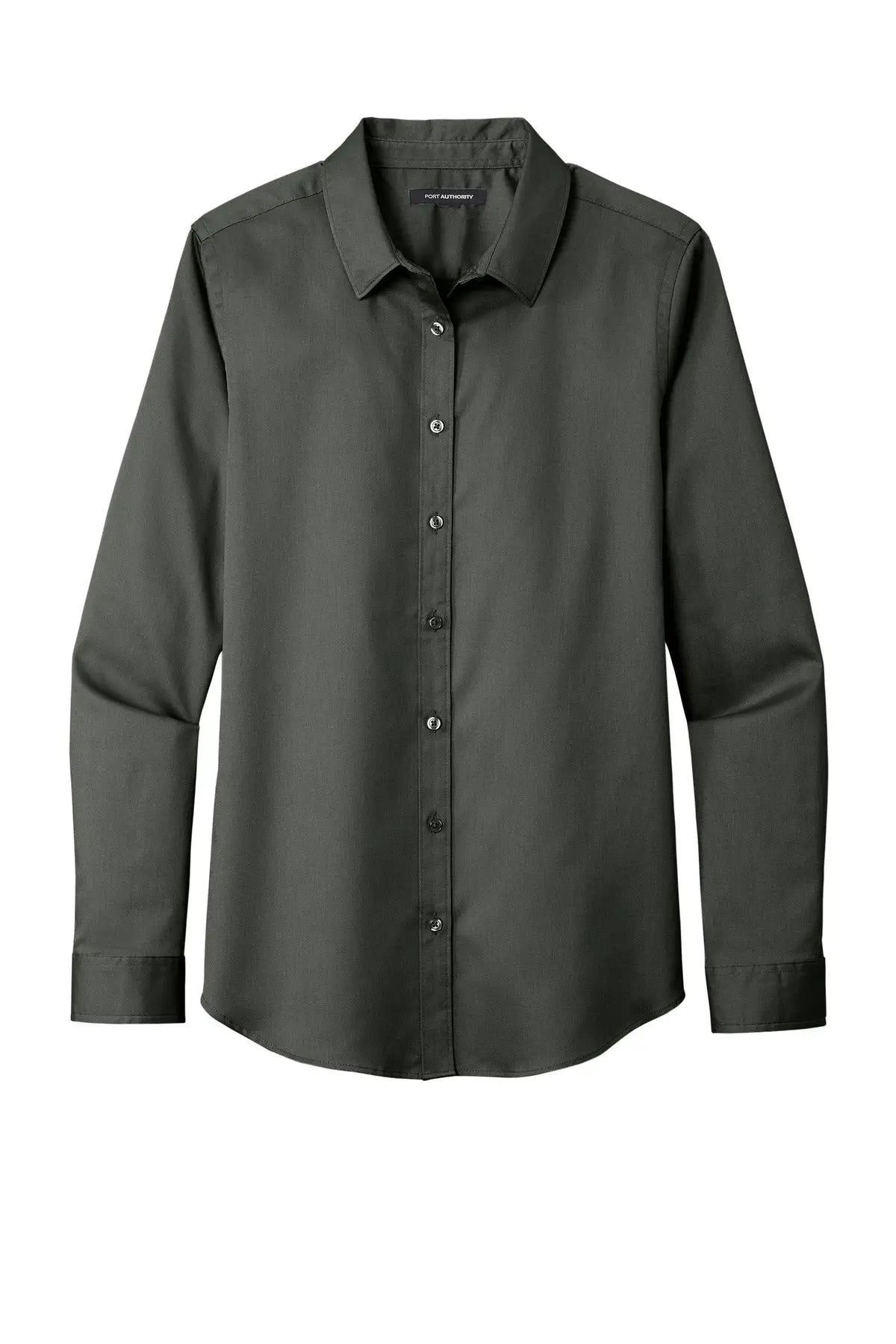 Port Authority Lw808 Women’s Long Sleeve Superpro React Twill Shirt - Storm Gray