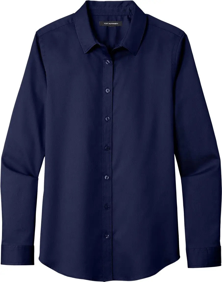 Port Authority Lw808 Women’s Long Sleeve Superpro React Twill Shirt - True Navy