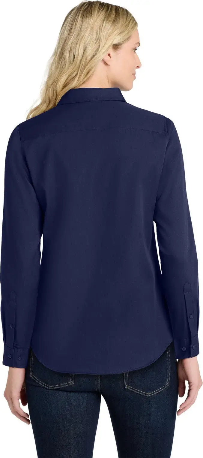 Port Authority Lw808 Women’s Long Sleeve Superpro React Twill Shirt - True Navy
