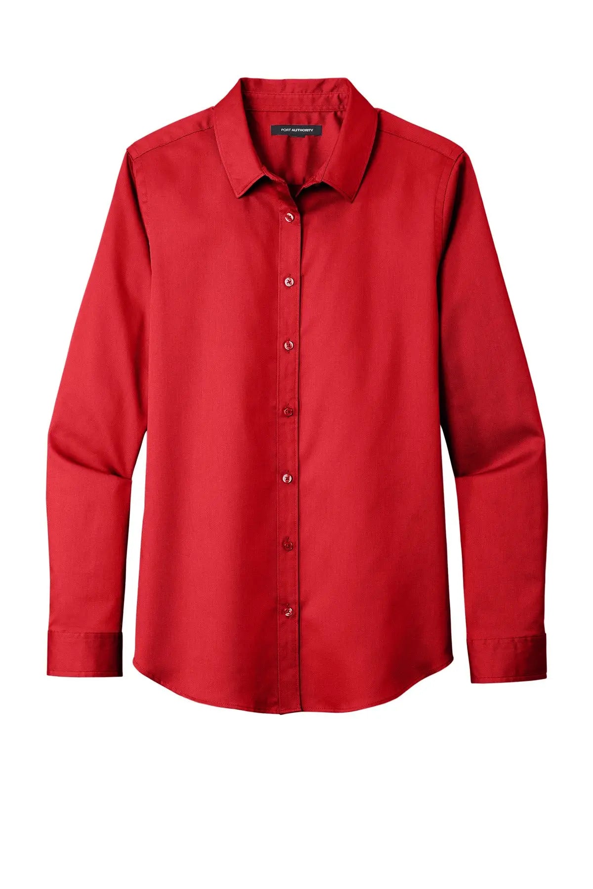 Port Authority Lw808 Women’s Long Sleeve Superpro React Twill Shirt - Rich Red