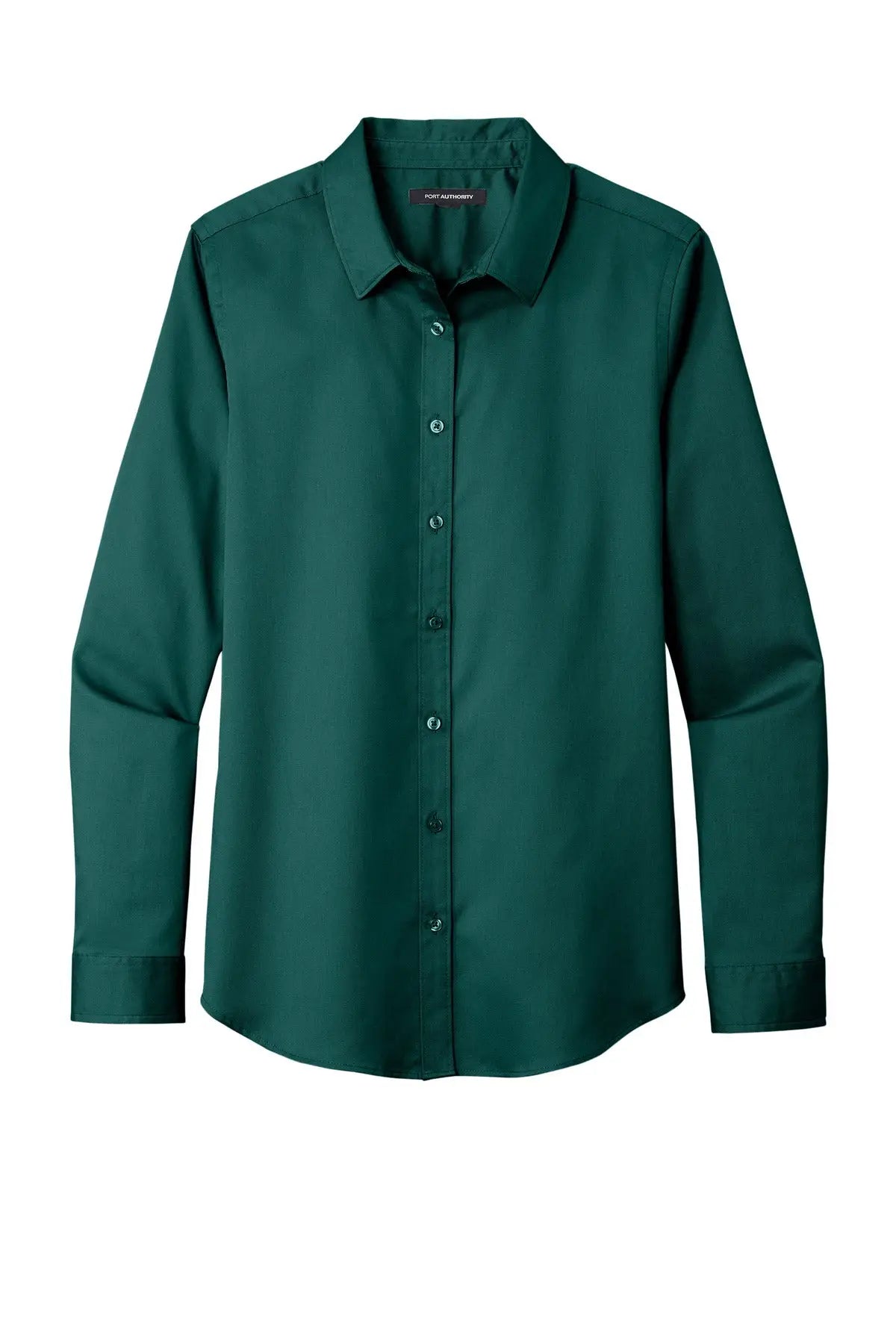 Port Authority Lw808 Women’s Long Sleeve Superpro React Twill Shirt - Marine Green