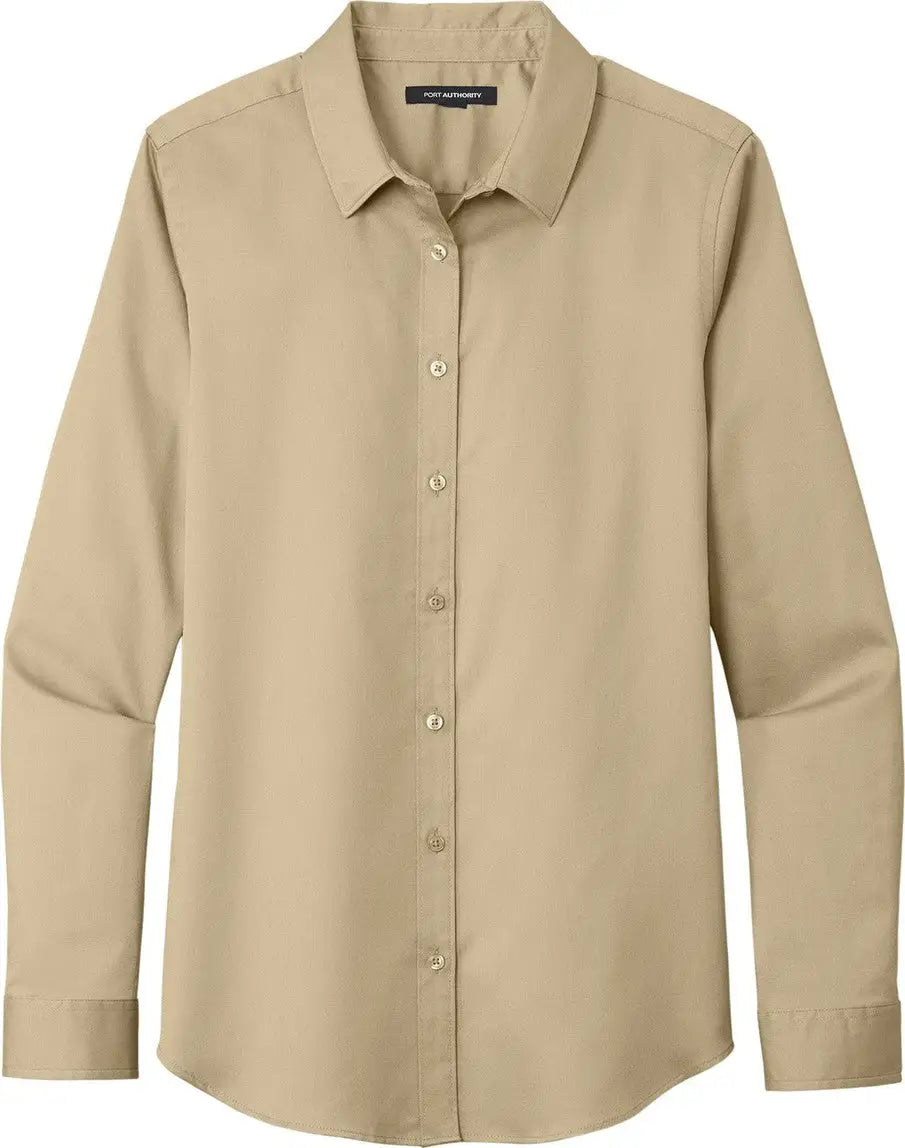 Port Authority Lw808 Women’s Long Sleeve Superpro React Twill Shirt - Wheat