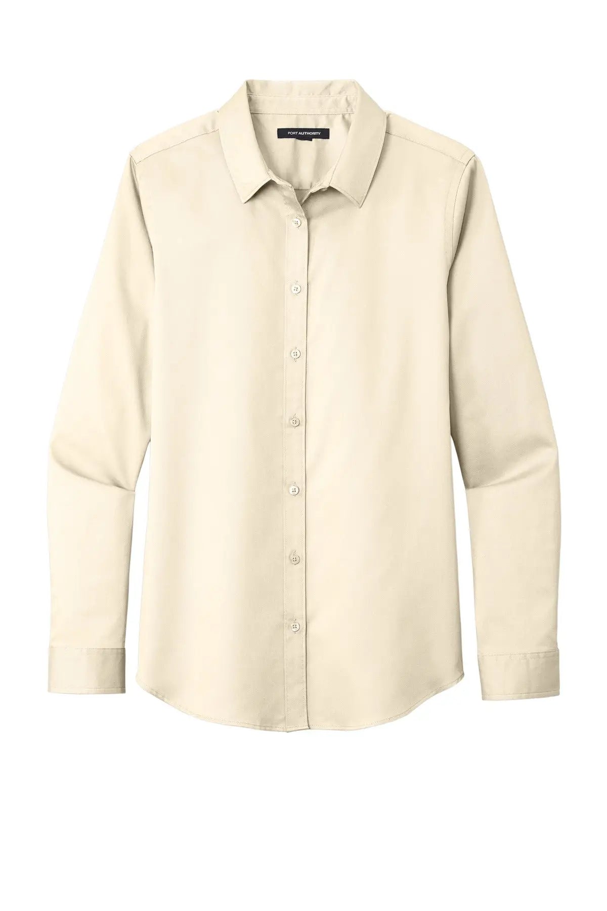 Port Authority Lw808 Women’s Long Sleeve Superpro React Twill Shirt - Ecru