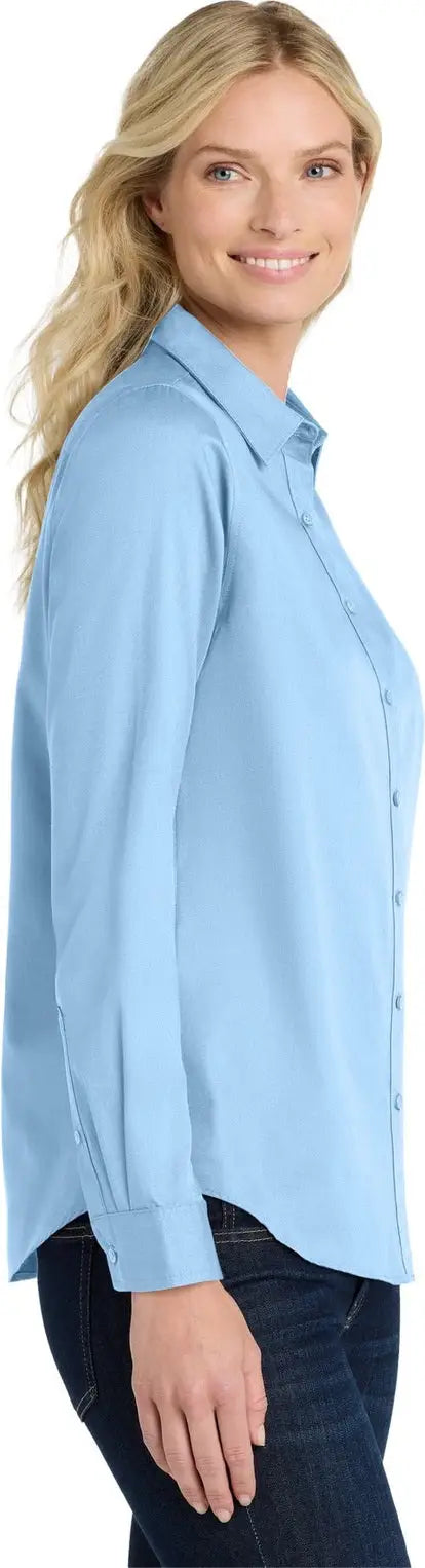 Port Authority Lw808 Women’s Long Sleeve Superpro React Twill Shirt - Cloud Blue