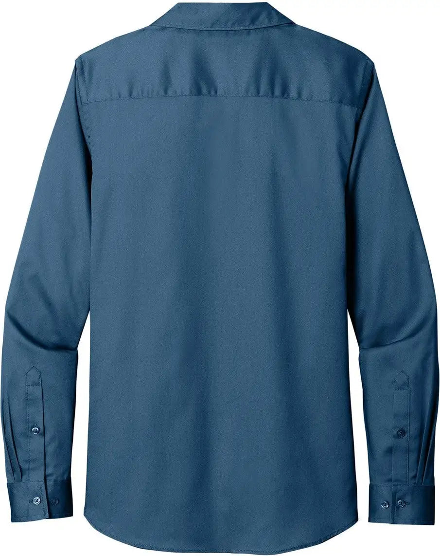 Port Authority Lw808 Women’s Long Sleeve Superpro React Twill Shirt - Regatta Blue