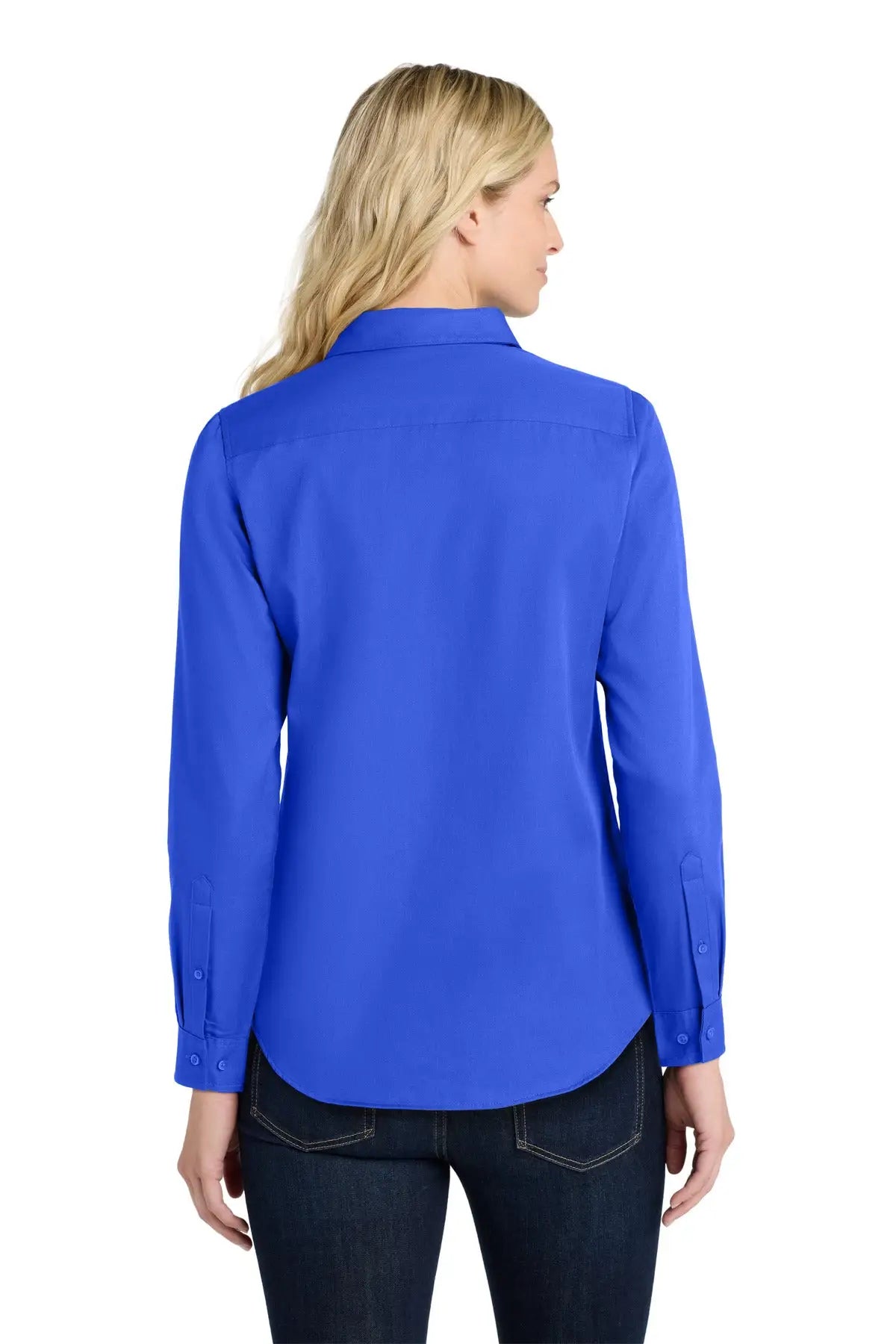 Port Authority Lw808 Women’s Long Sleeve Superpro React Twill Shirt - True Royal