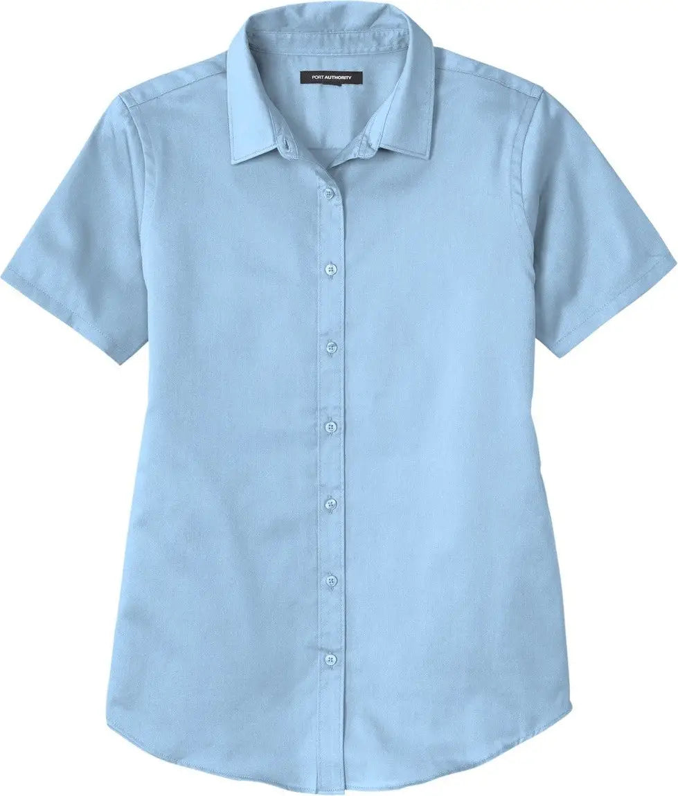 Port Authority Lw809 Women’s Short Sleeve Superpro React Twill Shirt - Cloud Blue