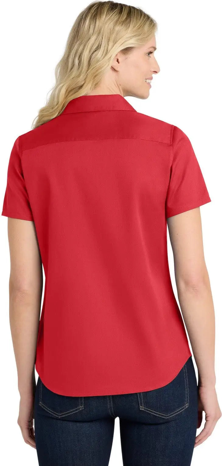 Port Authority Lw809 Women’s Short Sleeve Superpro React Twill Shirt - Rich Red