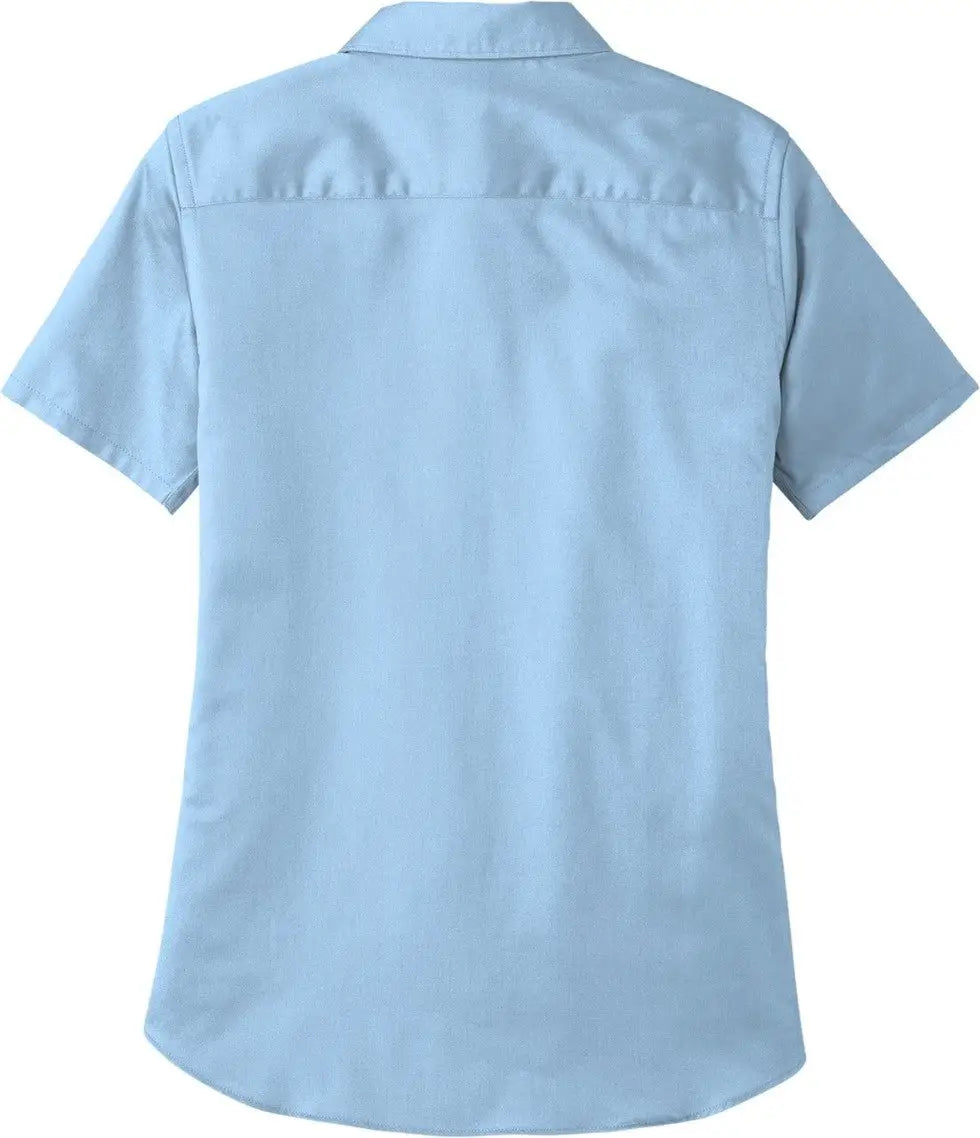 Port Authority Lw809 Women’s Short Sleeve Superpro React Twill Shirt - Cloud Blue