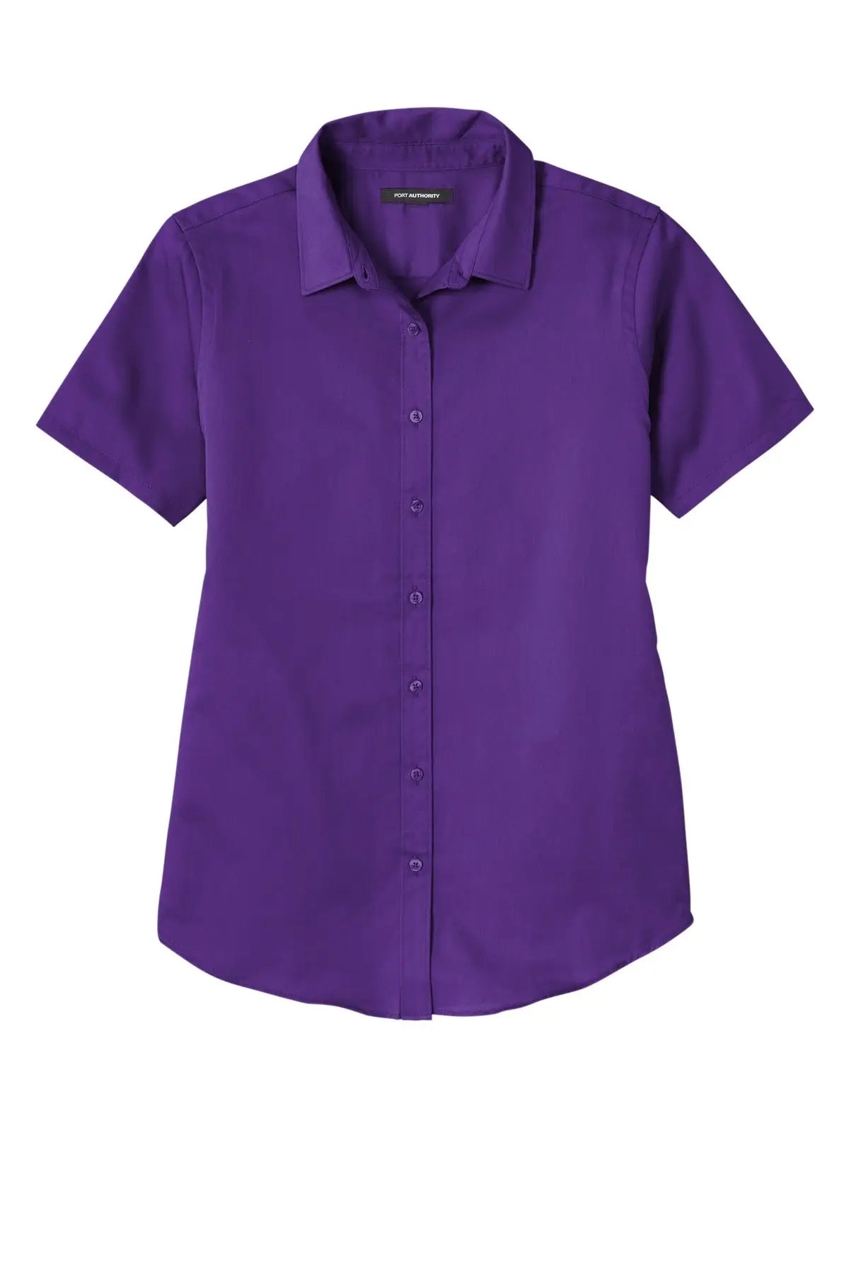 Port Authority Lw809 Women’s Short Sleeve Superpro React Twill Shirt - Purple