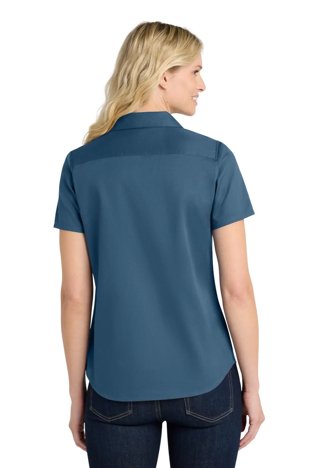 Port Authority Lw809 Women’s Short Sleeve Superpro React Twill Shirt - Regatta Blue