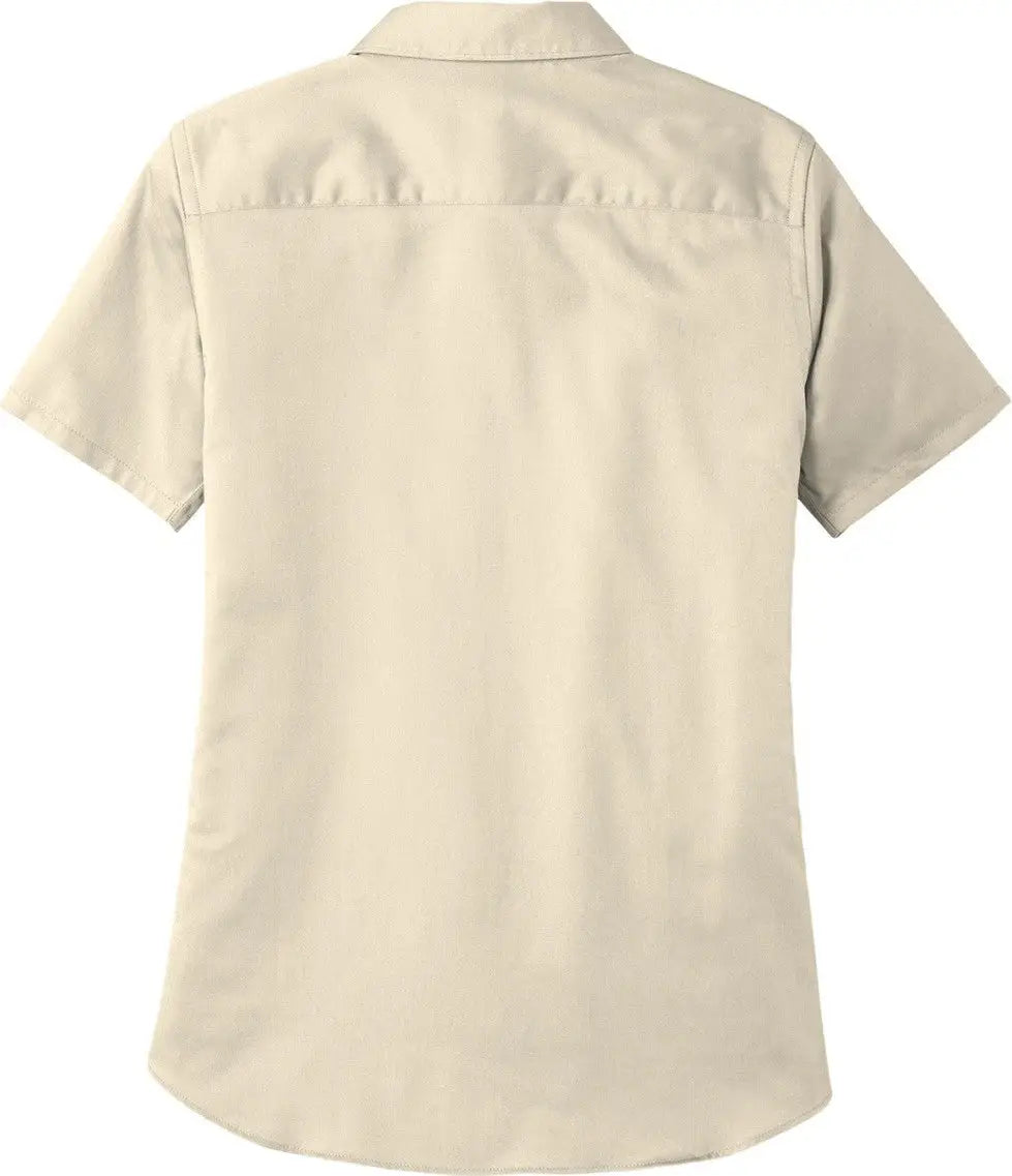 Port Authority Lw809 Women’s Short Sleeve Superpro React Twill Shirt - Ecru