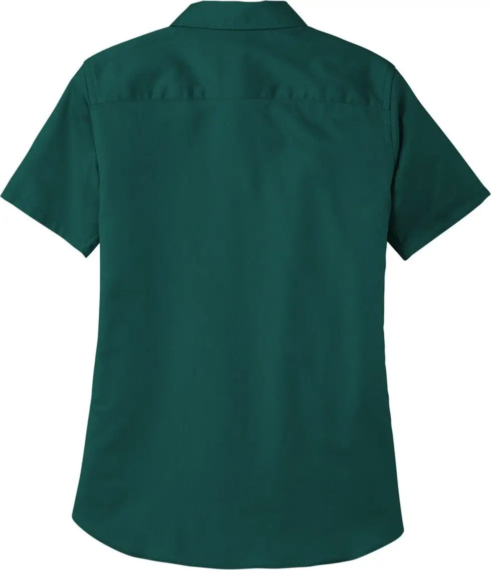 Port Authority Lw809 Women’s Short Sleeve Superpro React Twill Shirt - Marine Green - Ladies Xs