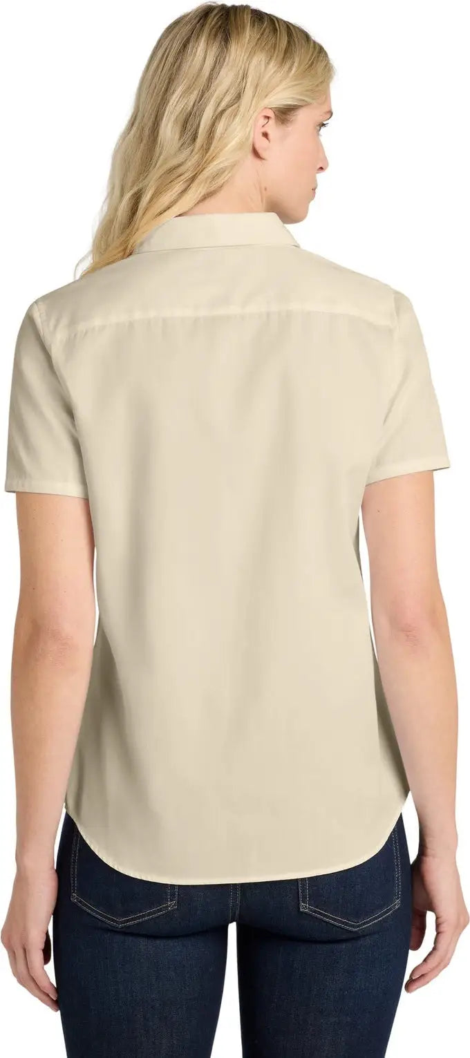 Port Authority Lw809 Women’s Short Sleeve Superpro React Twill Shirt - Ecru