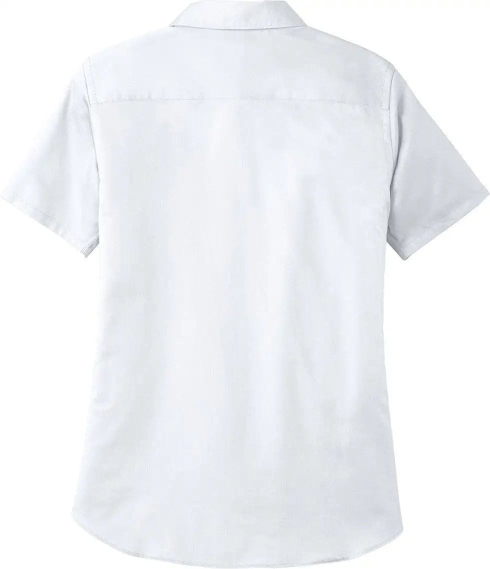 Port Authority Lw809 Women’s Short Sleeve Superpro React Twill Shirt - White