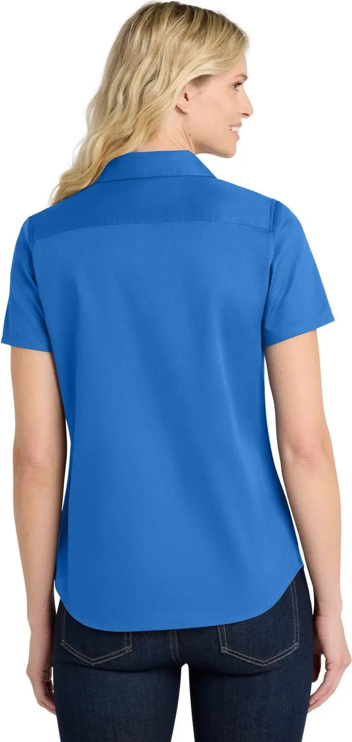 Port Authority Lw809 Women’s Short Sleeve Superpro React Twill Shirt - Strong Blue