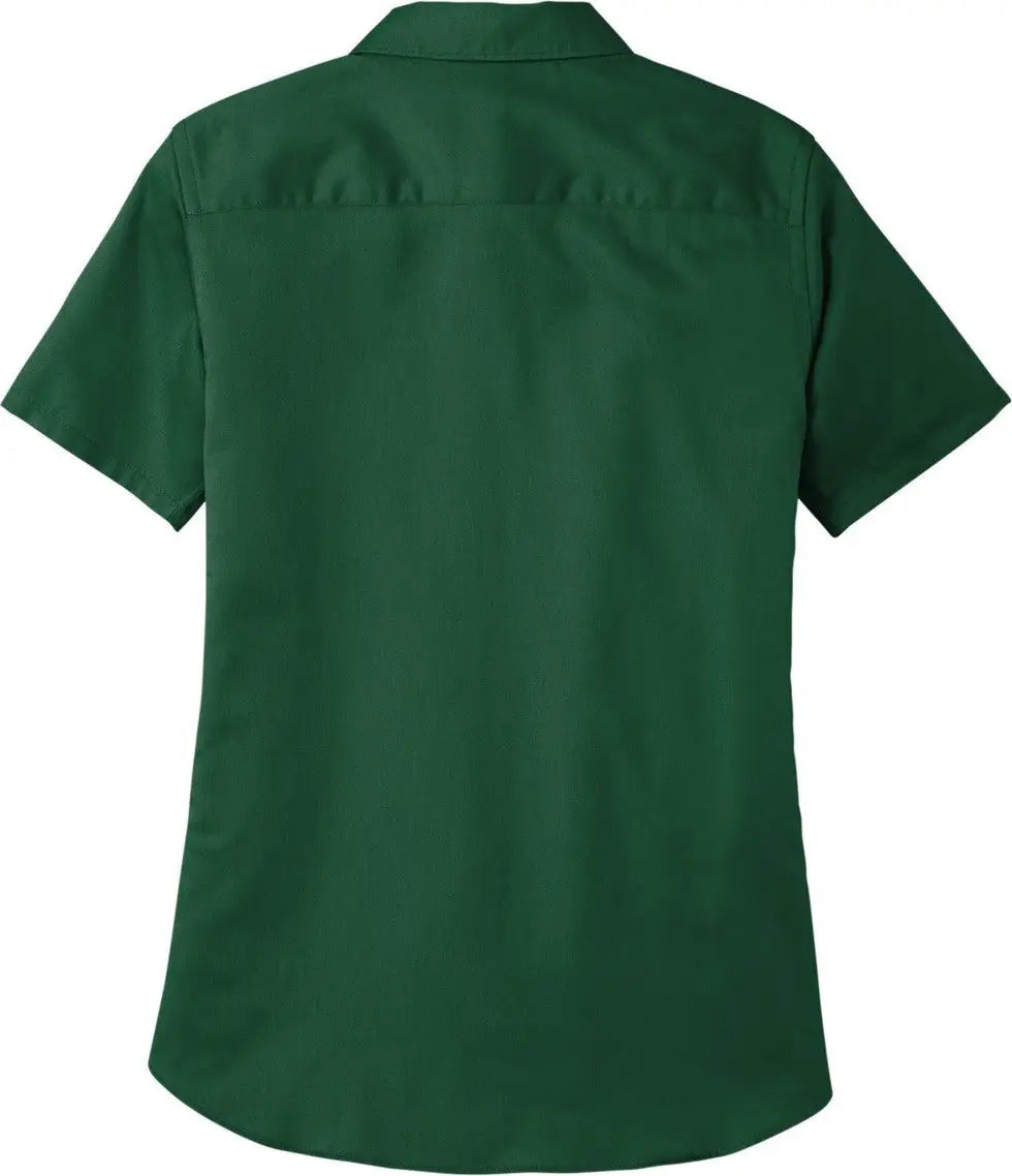 Port Authority Lw809 Women’s Short Sleeve Superpro React Twill Shirt - Dark Green - Ladies Xs