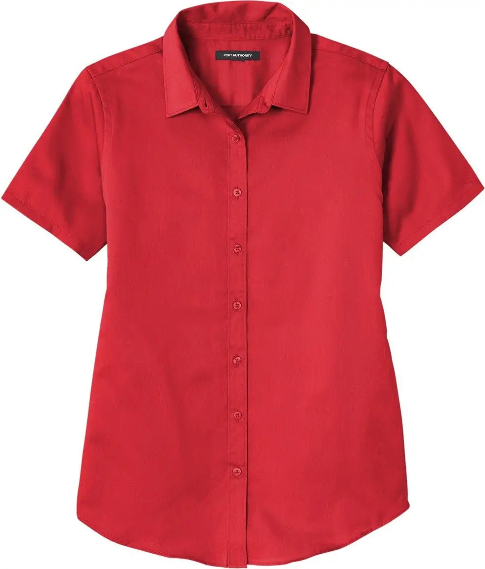 Port Authority Lw809 Women’s Short Sleeve Superpro React Twill Shirt - Rich Red