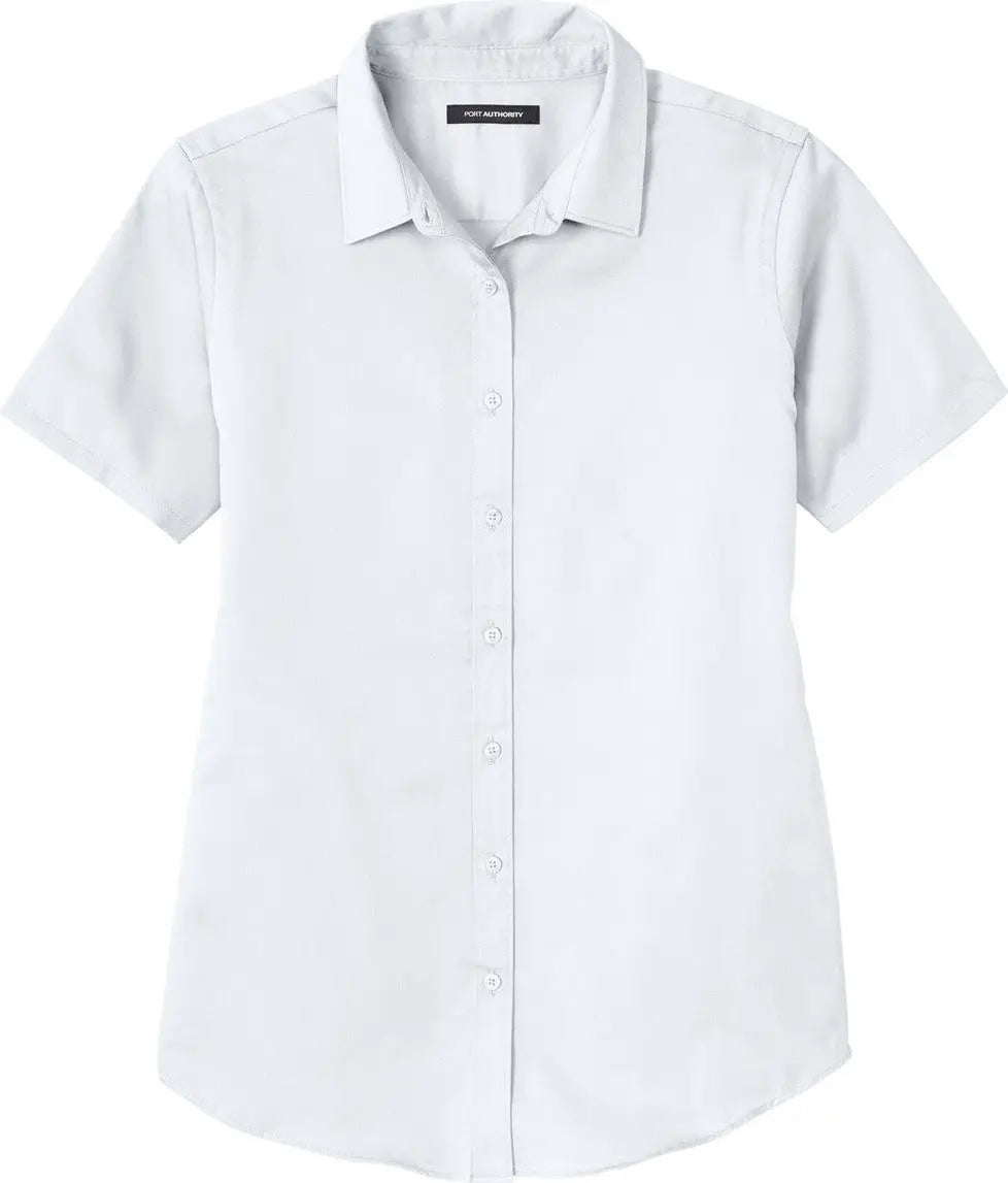Port Authority Lw809 Women’s Short Sleeve Superpro React Twill Shirt - White