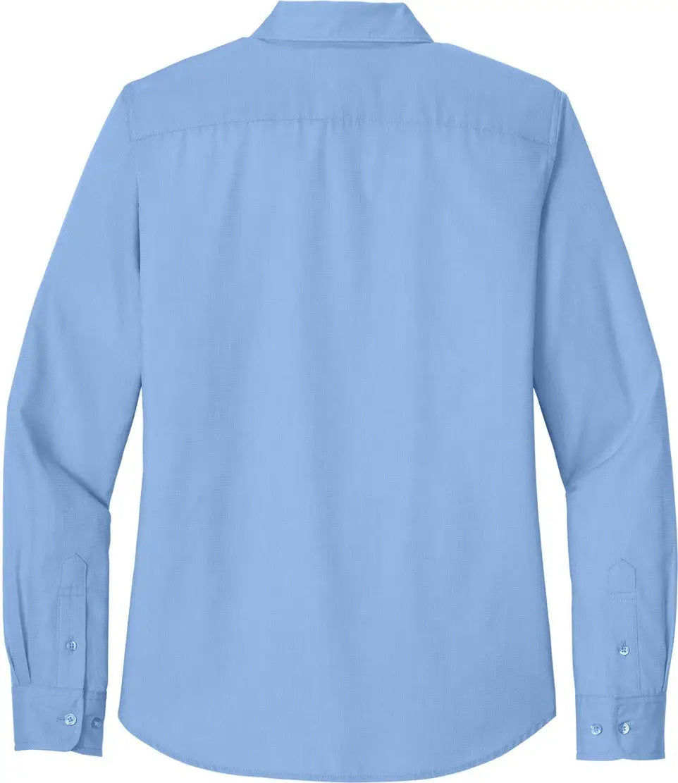 Port Authority Lw816 Women’s Long Sleeve Nailhead Easy Care Shirt - Swiss Blue