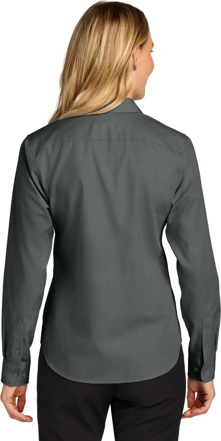 Port Authority Lw816 Women’s Long Sleeve Nailhead Easy Care Shirt - Deep Black