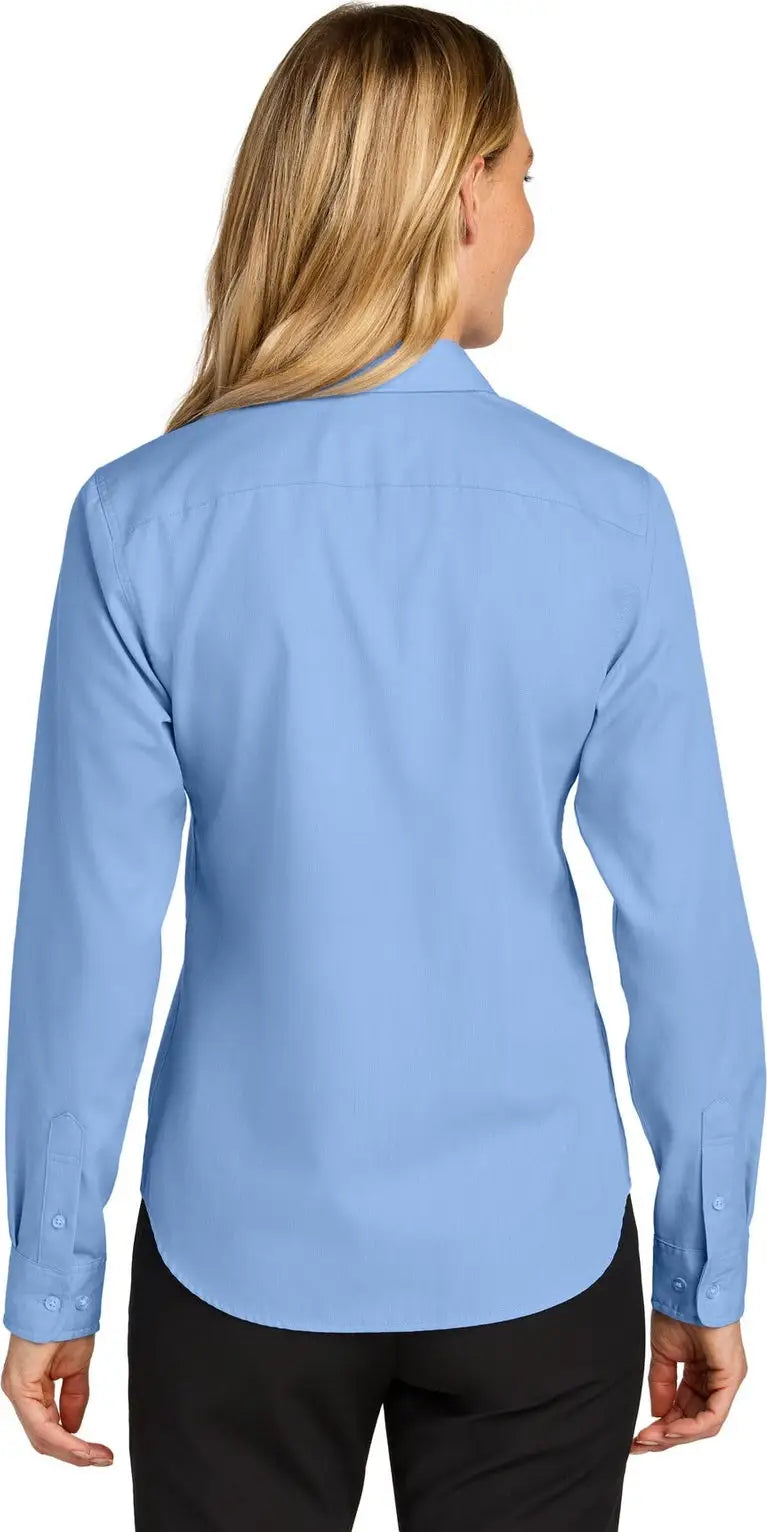 Port Authority Lw816 Women’s Long Sleeve Nailhead Easy Care Shirt - Swiss Blue