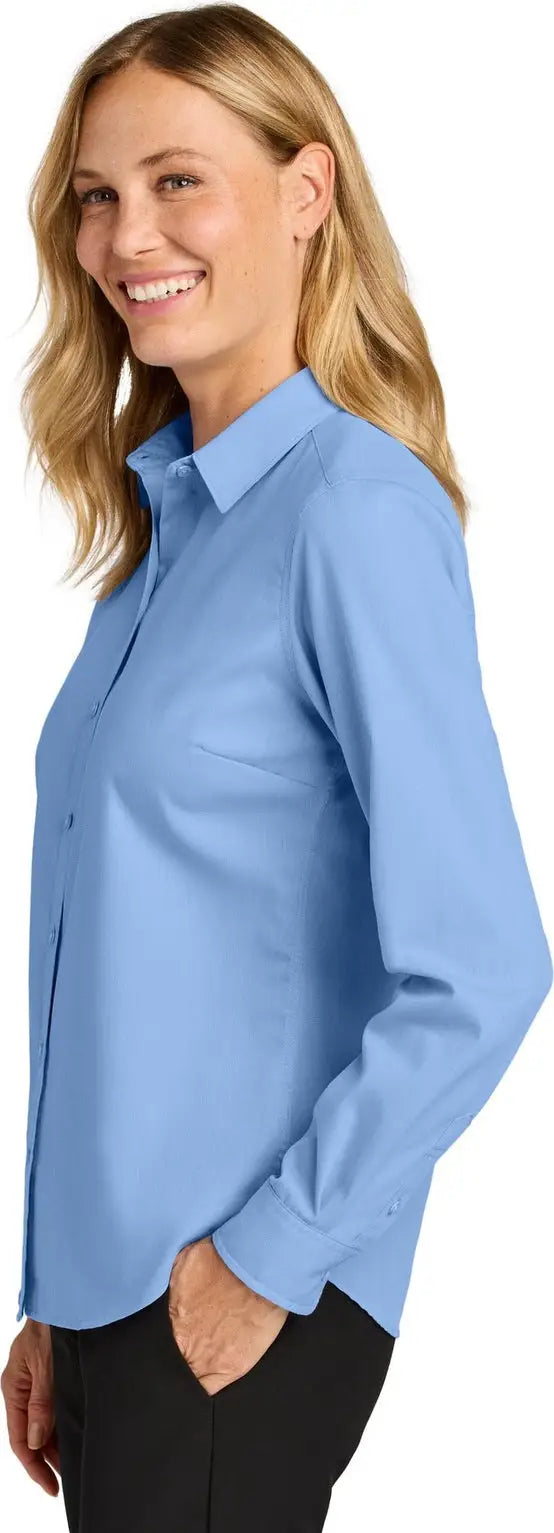 Port Authority Lw816 Women’s Long Sleeve Nailhead Easy Care Shirt - Swiss Blue