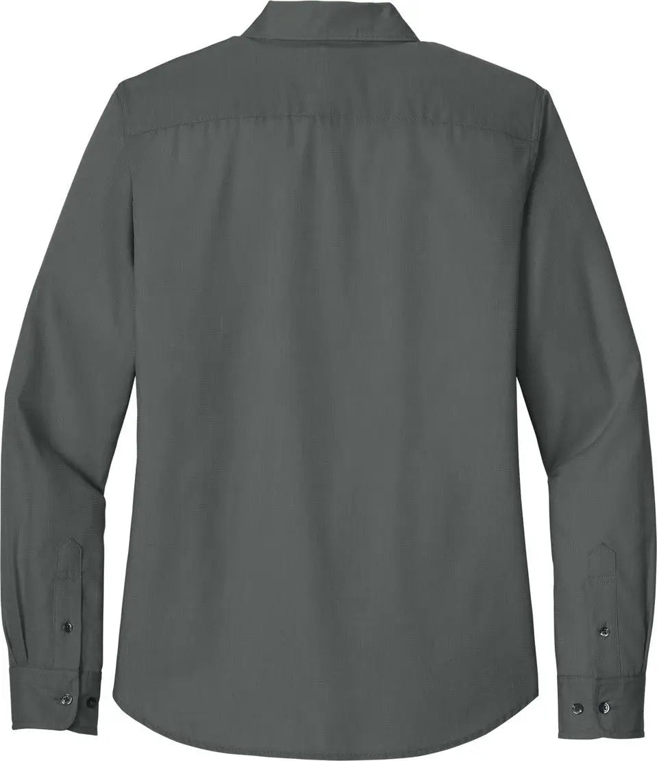 Port Authority Lw816 Women’s Long Sleeve Nailhead Easy Care Shirt - Deep Black