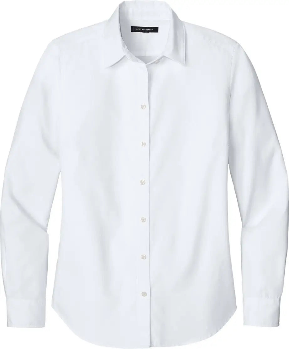 Port Authority Lw816 Women’s Long Sleeve Nailhead Easy Care Shirt - White