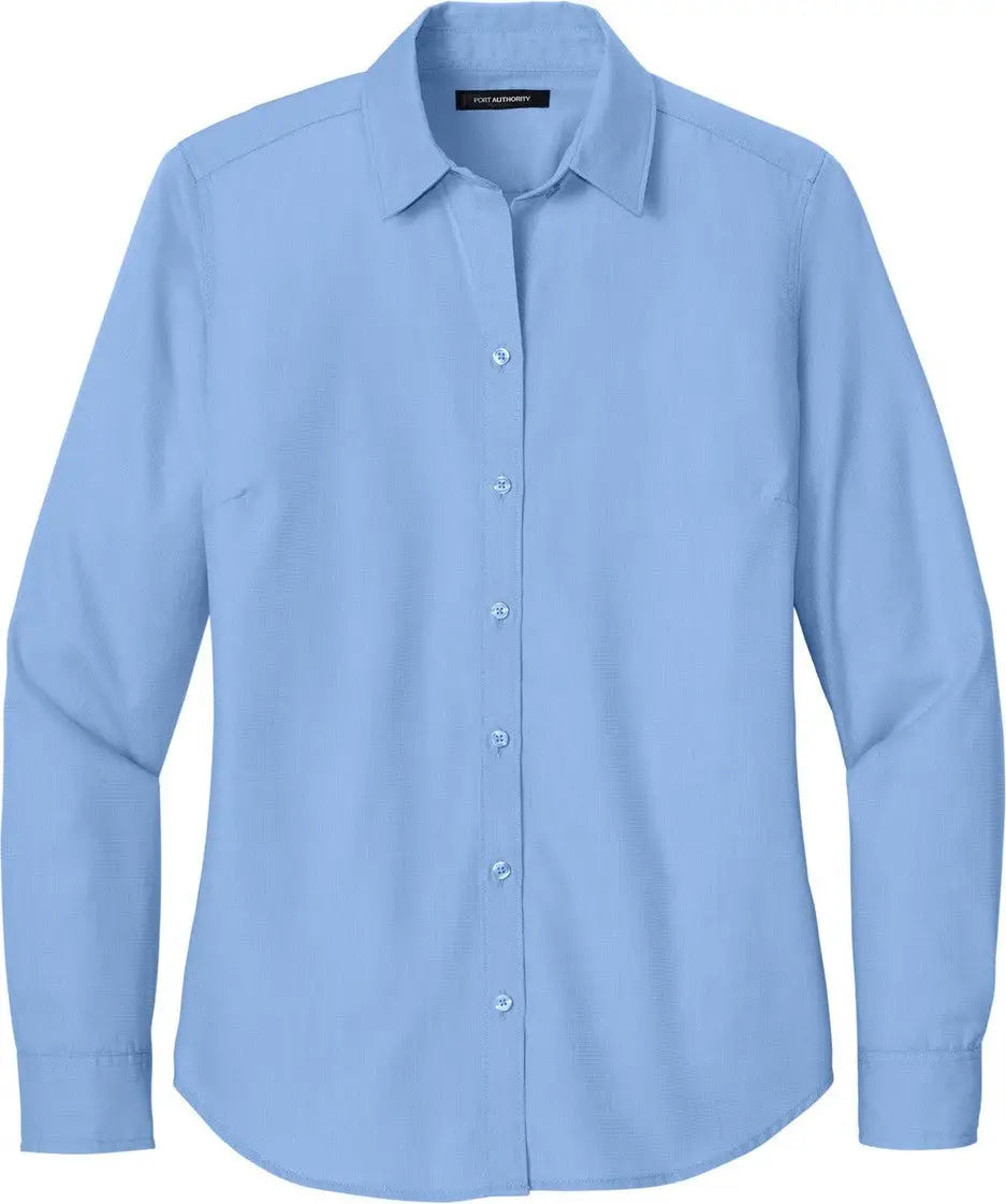 Port Authority Lw816 Women’s Long Sleeve Nailhead Easy Care Shirt - Swiss Blue