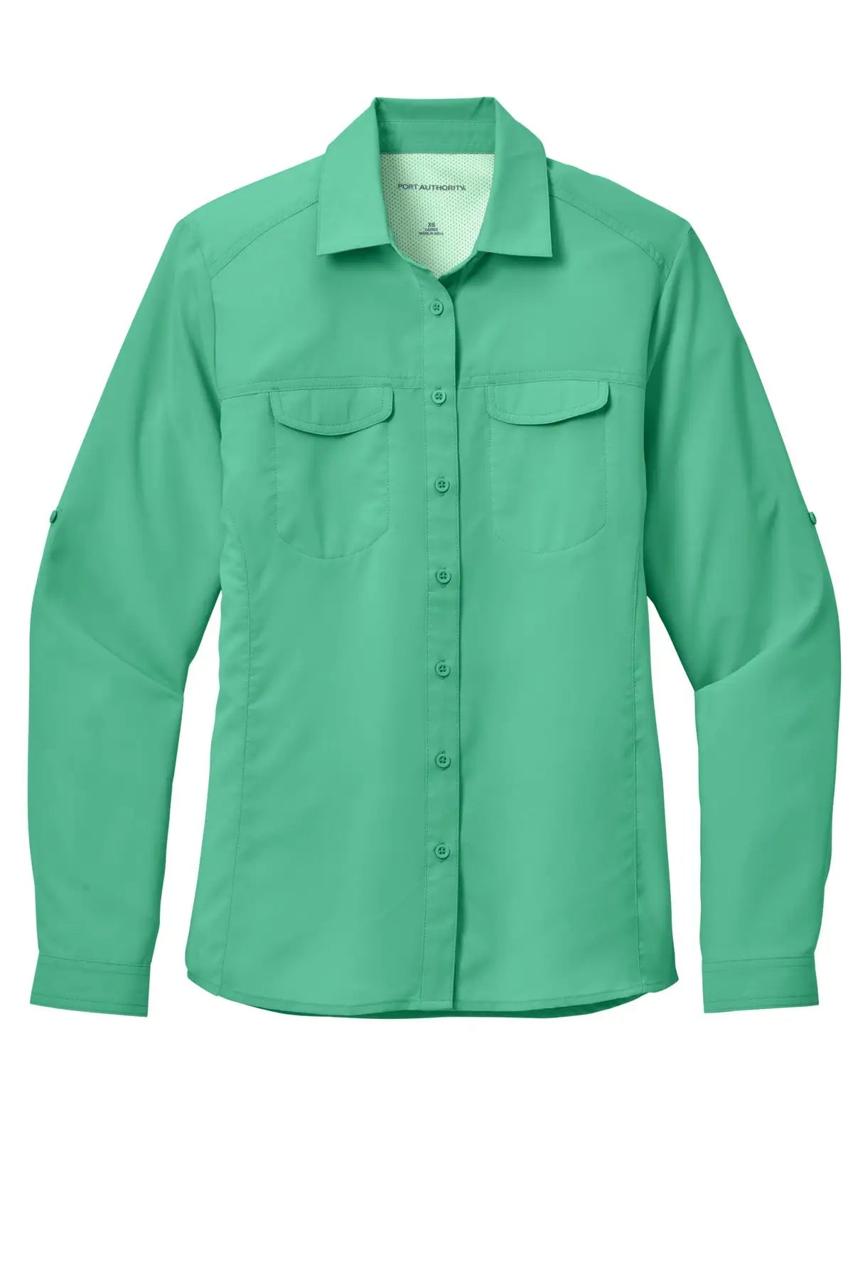Port Authority Lw960 Women’s Long Sleeve Uv Daybreak Shirt - Bright Seafoam