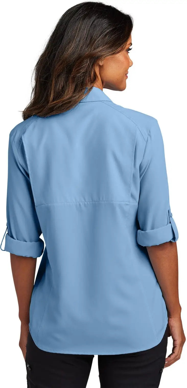 Port Authority Lw960 Women’s Long Sleeve Uv Daybreak Shirt - Light Blue