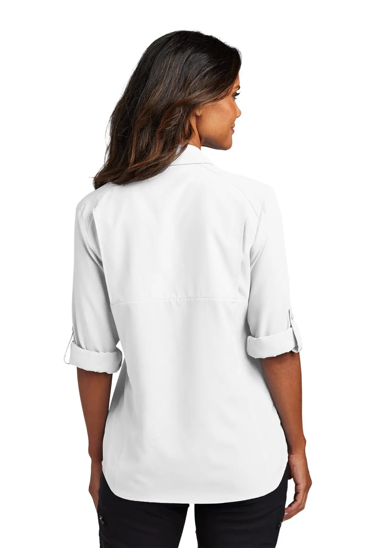 Port Authority Lw960 Women’s Long Sleeve Uv Daybreak Shirt - White
