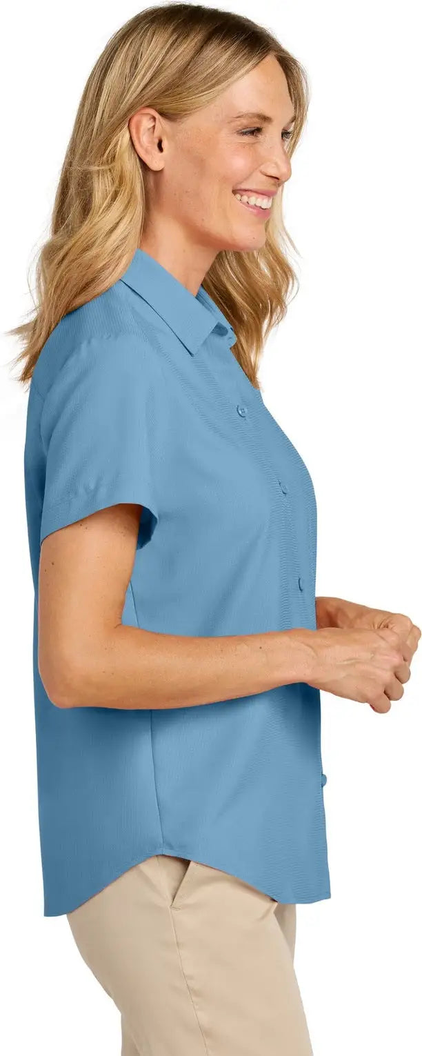 Port Authority Lw963 Women’s Short Sleeve Uv Dockside Shirt - Carolina Blue