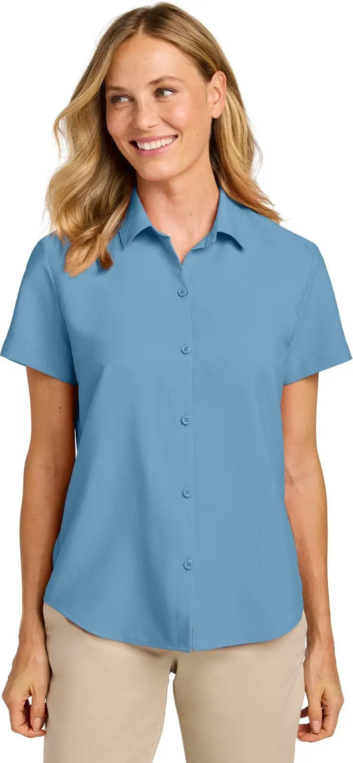 Port Authority Lw963 Women’s Short Sleeve Uv Dockside Shirt - Carolina Blue - Ladies Xs
